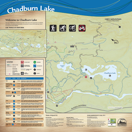 Chadburn Lake map and information panel.
